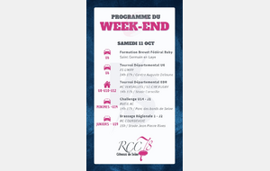 Week-end 11/12 Octobre Programme 