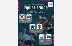 🏉 CALENDRIER SENIOR – Les chocs arrivent ! 💥