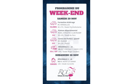 📆 Programme du week-end