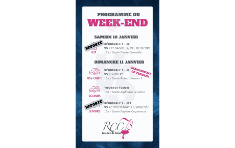 ❄️ Programme du week-end – RCC78 ❄️