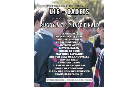 🐗🏉 Cadets – Rugby à 7 : direction les phases finales hautes ! 🏉🐗