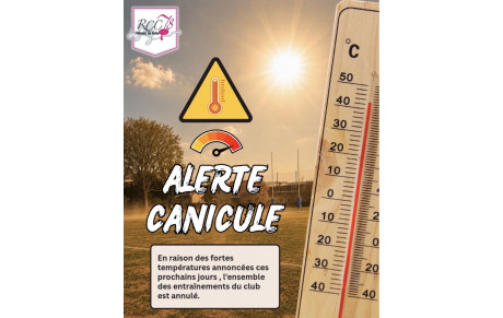 🌡️⚠️ Information importante – Entraînements annulés ⚠️🌡️